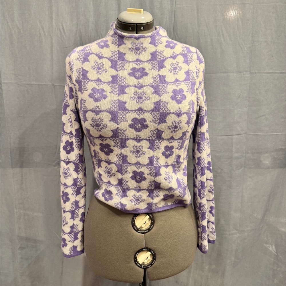 ASOS Design Lavender and White Knit Top